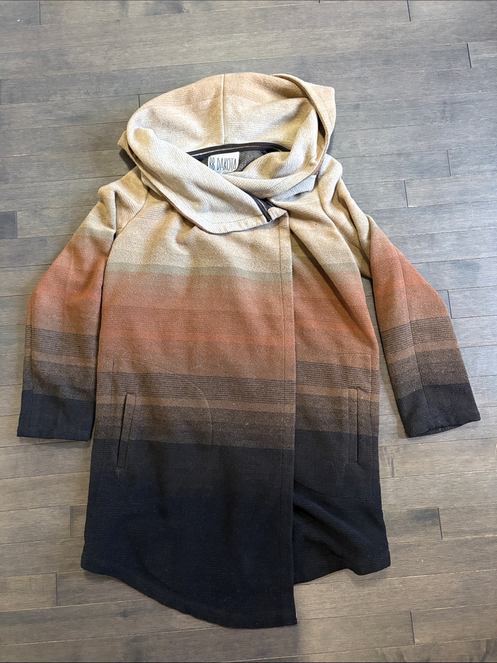 BB Dakota Ombre Hooded Snap Wrap Jacket Women’s Medium
